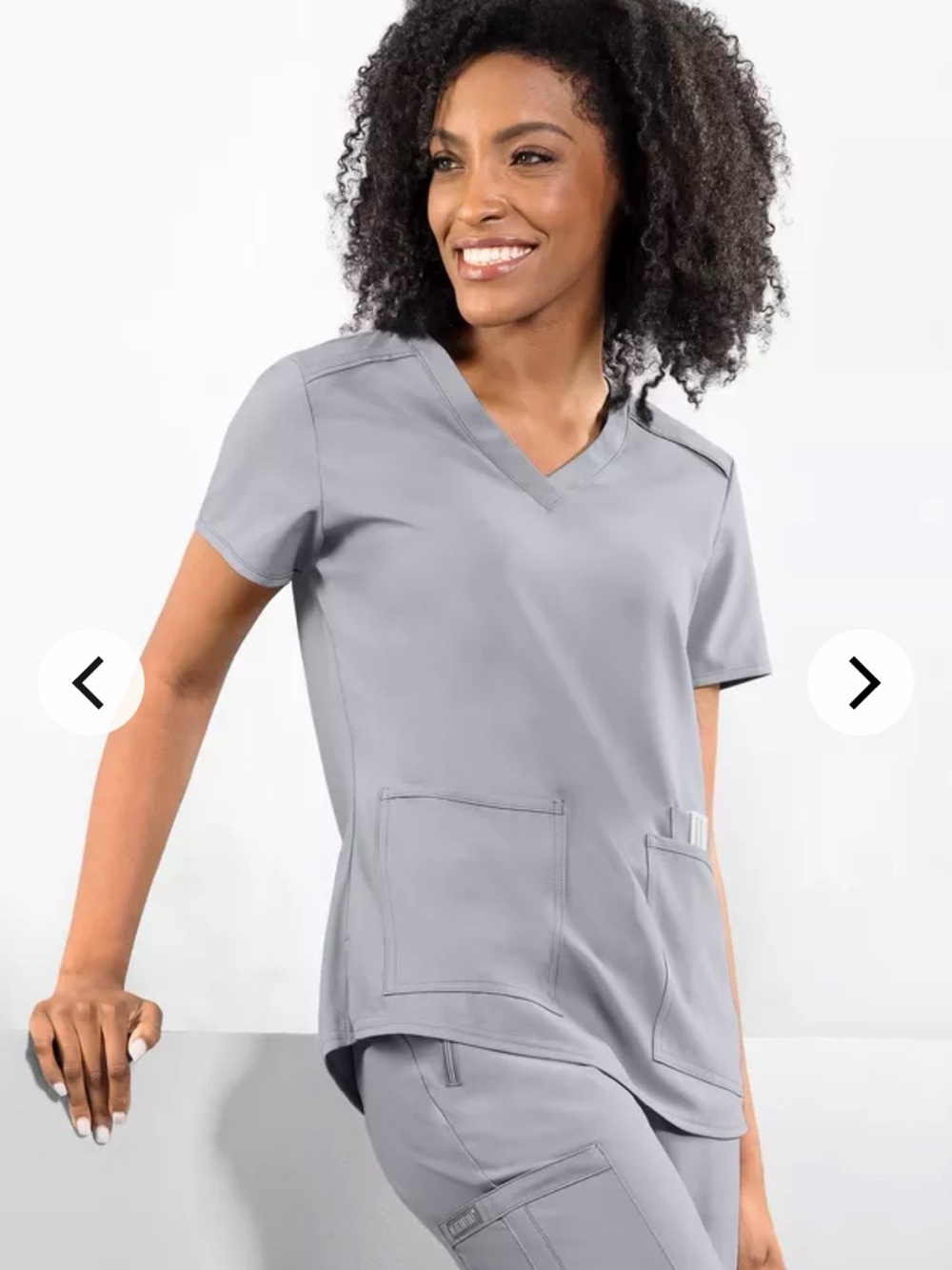 Med Couture Women's V-Neck Scrub Set in Gray